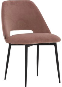 Goossens Eetkamerstoel Emma roze microvezel leuning, elegant chic