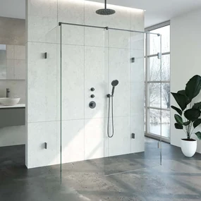 Brauer JC profielloze inloopdouche XL 160x80cm gunmetal geborsteld