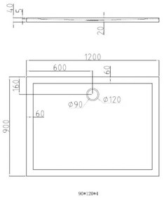 Best Design Donar douchebak rechthoek 120x90cm wit