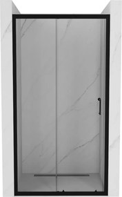 Mexen Apia schuifbare douchedeuren 145 cm, transparant, zwart - 845-145-000-70-00
