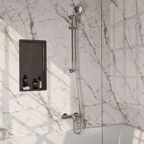Brauer Chrome Carving Badkraan Opbouw - glijstang - 2 functies - 2 carving knoppen - handdouche rond 3 standen - chroom 5-CE-245