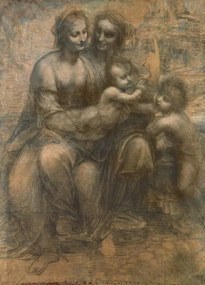 Kunstreproductie The Virgin and Child with Saint Anne, and the Infant Saint John the Baptist, Leonardo da Vinci