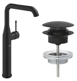 GROHE Eurosmart Wastafelmengkraan - XL-size - waste - push open - matte black SW1077352/SW1077334