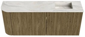 Mondiaz Joya DLux 100cm toiletmeubel ronding links dusk met wastafel faye rechts zonder kraangat ostra