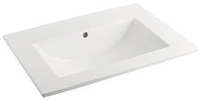 Fontana Rovigo badmeubel 60cm met witte wastafel zonder kraangat zwart mat