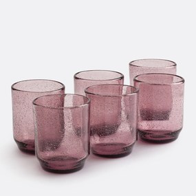 Set van 6 glazen bekers met bubbels, Faraji