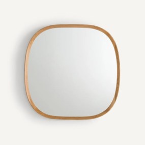 Organische spiegel, massief eikenhout en MDF, H80cm, Orion