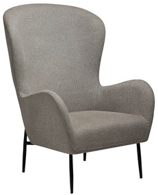 Dan-Form Glam Fauteuil Grijsbruin Boucle Met Hoge Rugleuning