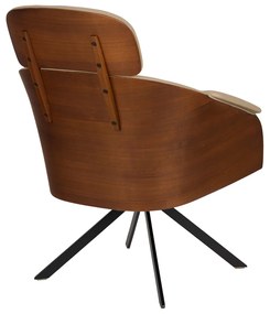 Zuiver Frie Walnoot Loungestoel Leatherlook