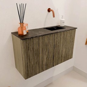 Mondiaz Joya DLux 70cm toiletmeubel dusk met wastafel faye rechts zonder kraangat lava