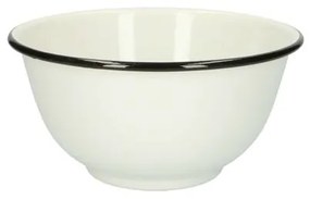 Schaal, emaille, zwart/wit,Ø 17 cm