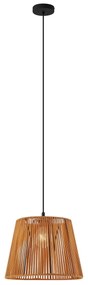 Buiten hanglamp zwart met oranje kap van touw IP44 - Cava JaylaJapandi Minimalistisch E27 IP44 Buitenverlichting rond
