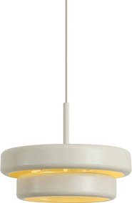Retro hanglamp beige met metalen kap - Ophelia