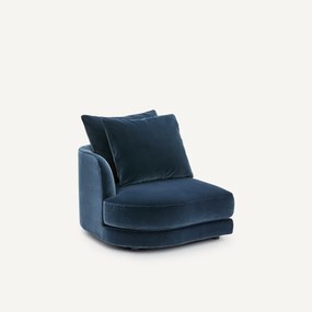 Halve bank links, afgerond, modulair, van fluweel, TIBERIO