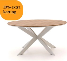 + 10% kassakorting | Tuin eettafel Bellagio | Rond | Tuintafel Polywood | Ø149cm | 6 personen | Kees Smit Tuinmeubelen