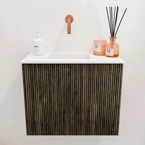 Mondiaz Joya 50cm toiletmeubel shadow met wastafel faye links zonder kraangat talc