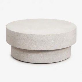 Ronde Salontafel Van Cement Selara Ø90 Cm & Zand Grijs - Sklum