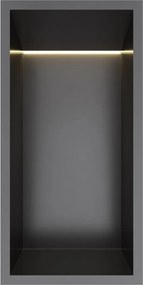 Hotbath &More inbouwnis met verlichting 30x15x10cm geborsteld zwart PVD