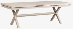 Uitbreidbare Rechthoekige Eettafel Van Aluminium Karena Tapioca Beige & 240 - 300 X 100 Cm - Sklum