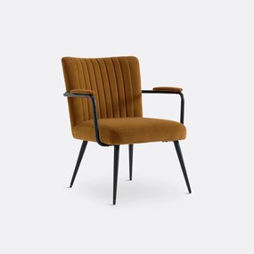 Vintage fauteuil in fluweel, met armleuningen, Ronda