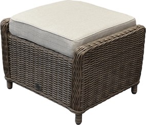 Ibiza voetenbank 64x52xH43 cm bruin wicker | naturel mixed weave kussen