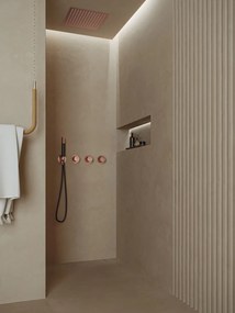 Saniclear Plus Pro inbouw regendouche met inbouw douchekop 30x30cm en staafhanddouche geborsteld koper