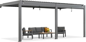 Lagos terraspergola 3x6 wandmontage met 2 rolluiken per zijde 6m Garden Point antraciet