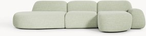 Modulaire bouclé hoekbank Wolke (4-zits) met chaise longue