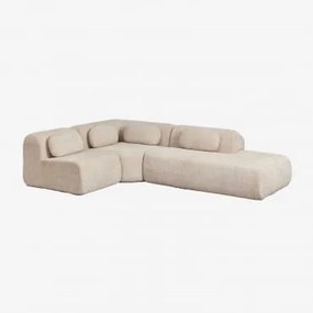 Modulaire Hoekbank Van 3 Delen Met Rechter Divan In Vacuüm Verpakte Chenille Merida Chenille Dik Tapiocabeige - Sklum
