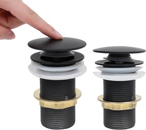 vidaXL Afvoer pop-up zonder overloop 6,4x6,4x9,1 cm zwart