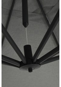 Garden Impressions Hawaii Big Pole zweefparasol 350x350 cm - donker grijs frame - licht grijs doek