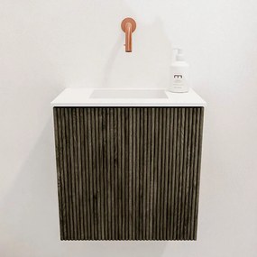 Mondiaz Joya 40cm toiletmeubel shadow met wastafel faye midden zonder kraangat talc