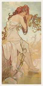 Kunstdruk The Seasons: Summer (Art Nouveau Portrait) - Alphonse Mucha, (20 x 40 cm)