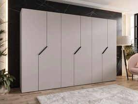 Kledingkast Hartford 596, Kasjmier, Zwart, 202x300x52cm, 203.5 kg, Kledingkast deuren: Met scharnieren