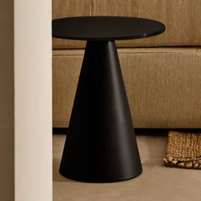 Kave Home Wilshire Ronde Bijzettafel Mat Glas Zwart 30 Cm - 30 X 30cm.