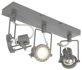 Industriële Spot / Opbouwspot / Plafondspot antraciet 3-lichts draai- en kantelbaar - Suplux Industriele / Industrie / Industrial GU10 Binnenverlichting Lamp