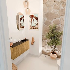 Mondiaz Joya 90cm toiletmeubel oak met wastafel faye rechts 1 kraangat urban