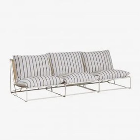 Amaro 3-delige Modulaire Tuinbank Tapioca Beige - Marine Blauw - Sklum