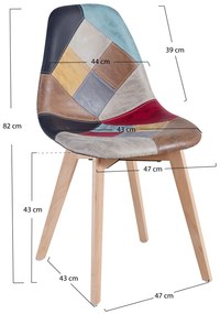 Kelen Patchwork Leatherette Stoel