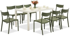 King/Provence tuinset wit en groen voor 8 personen Bica