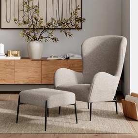 Dan-Form Glam Voetenbankje Grijsbruin Boucle