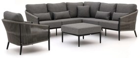 + 15% kassakorting | Hoek loungeset Bellagio | 6 personen | Loungeset Grijs | Hoekbank Aluminium | Kees Smit Tuinmeubelen