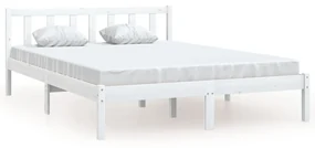 vidaXL Bedframe massief grenenhout wit 140x190 cm