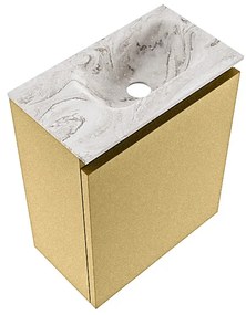 Mondiaz Ture DLux toiletmeubel 40cm oro met wastafel glace rechts met kraangat