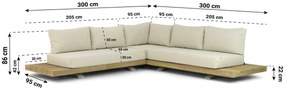 Hoek loungeset 5 personen Teak Taupe  Santika Furniture Santika