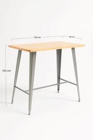 Torix Hoge Rechthoekige Tafel Natuurlijk Hout