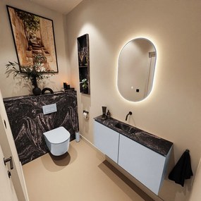 Mondiaz Ture DLux toiletmeubel 100cm clay met wastafel lava midden zonder kraangat