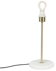 Klassieke tafellamp messing met marmeren voet - Kaso Klassiek / Antiek, Retro rond Binnenverlichting Lamp