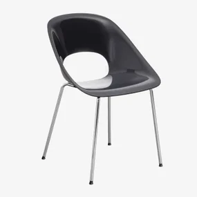 Set Van 2 Eetkamerstoelen Van Polypropyleen En Ijzer Louna Grijs – Grafiet - Sklum