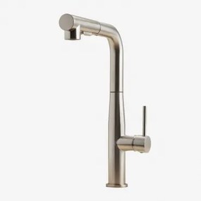 Olyt Buitenkeukenkraan Met Uittrekbare Hoge Uitloop Van Roestvrij Staal Geborsteld Grijs - Sklum